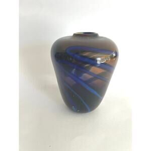 Vintage Salamandra Glass Portsmouth NH Hand Blown Bud Vase Signed 1981 JL